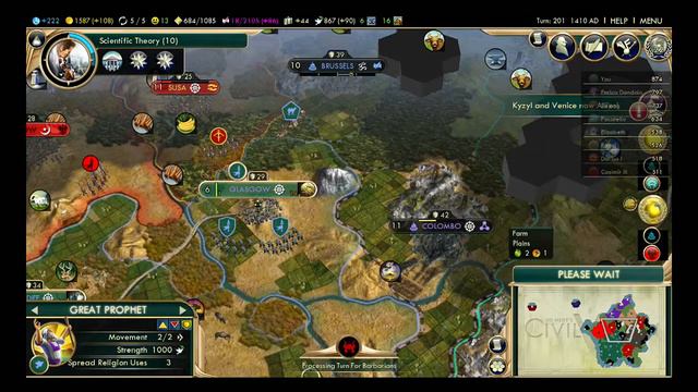 Civ V Live (Celts) #12 - Emperor, 8 Player, Standard Speed, Fractal смотреть онлайн