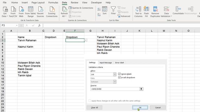 শিখুন এক্সেলে ড্রপডাউন গোপন ব্যবহার ! Create an Excel Drop Down List Without Blanks смотреть онлайн