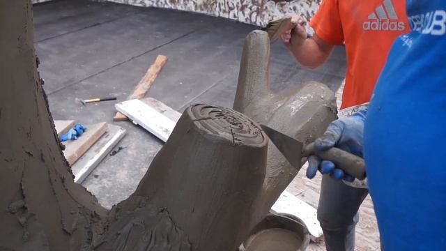 Дымоход. Каминная труба под дерево. Артбетон. смотреть онлайн