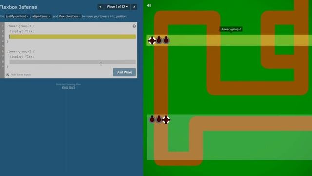 Flexbox Defense Explanation - Full Game - 12 Level