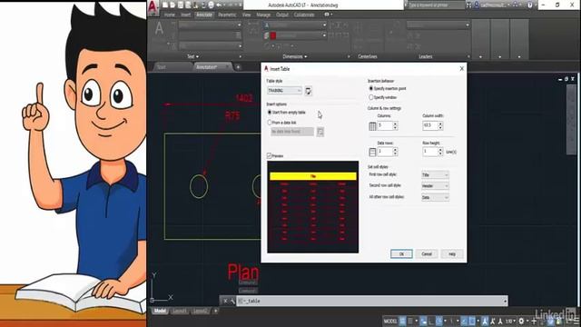Adding a simple table AutoCAD LT Essential Training смотреть онлайн