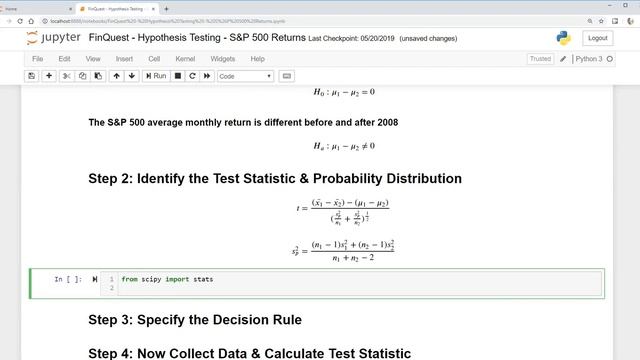 Hypothesis Testing in Python: Identifying the Test Statistic & Probability Distribution смотреть онлайн
