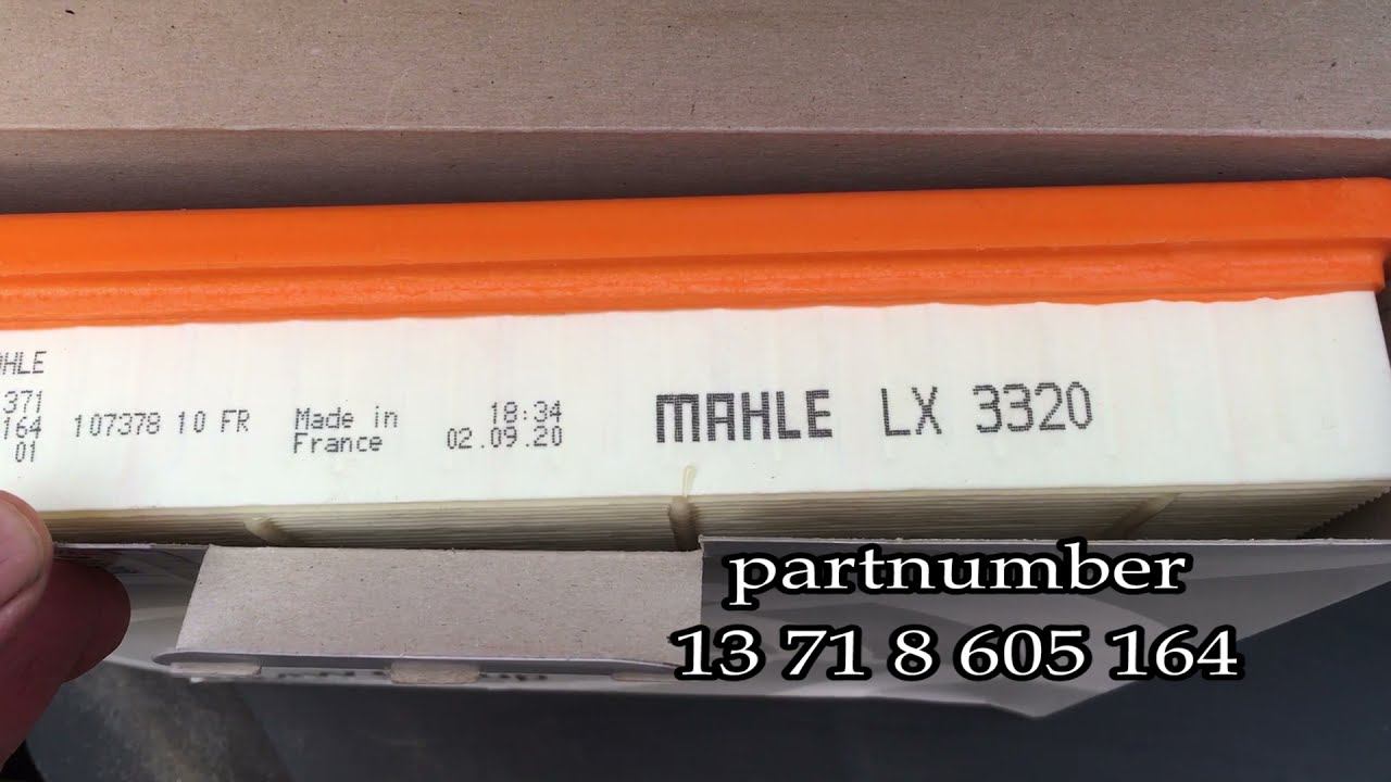 Замена воздушного фильтра BMW F30. Двигатель BMW B48.