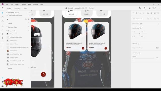 full Video Tutorial - how I design Helmet App Store with animation - for Adobe XD Beginner смотреть онлайн