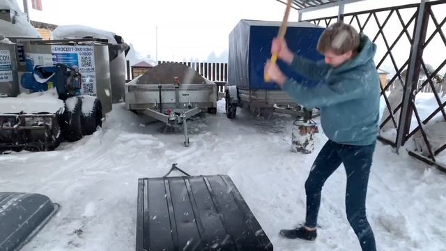 УЖАС-УАЗом на сани-волокуши ! смотреть онлайн