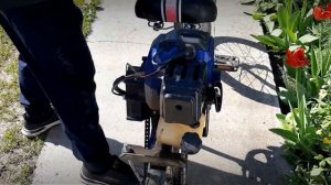 Велосипед с мотором от бензокосы "дрынолёт"