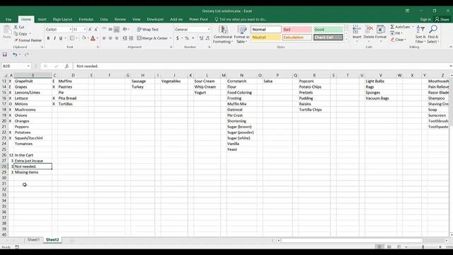 Grocery List Excel смотреть онлайн