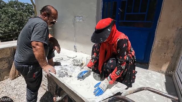 {iran nomadic life}Parisa and grandma transformed the buildings exterior with a white cement PART1 смотреть онлайн