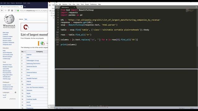 Web Scrape Wikipedia Manufacture Companies Table Into a CSV File | Web Scraping with Python смотреть онлайн