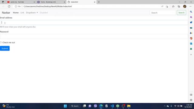 create navbar and login form using bootstrap смотреть онлайн