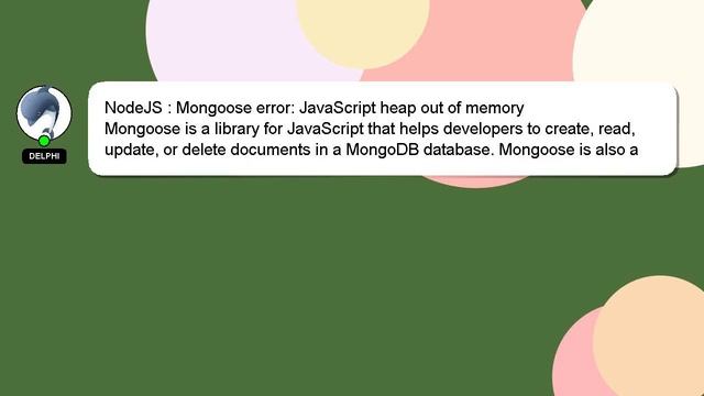 NodeJS : Mongoose error: JavaScript heap out of memory смотреть онлайн