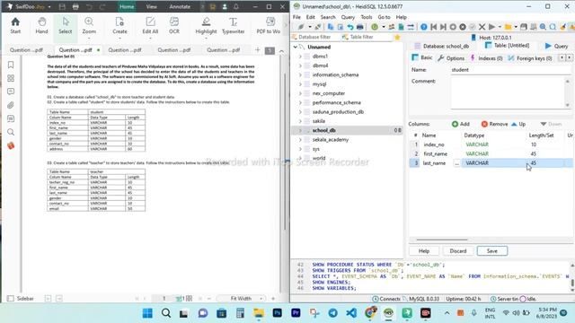Data Base Task 01 |Create a Database Using MySQL Workbench | 1st Year | Java Institute смотреть онлайн
