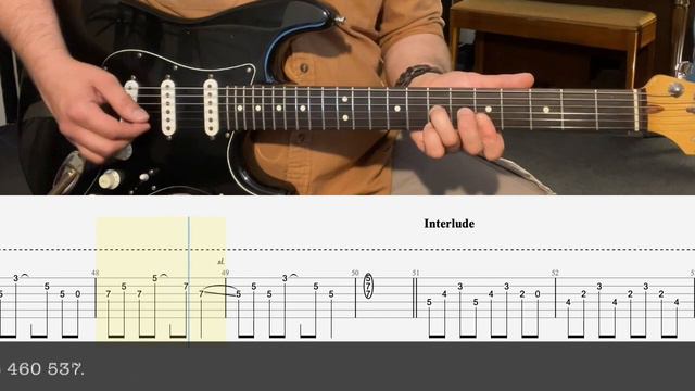 Wonderful Tonight - Eric Clapton - Left Hand Side Guitar Part - Guitar Lesson - With Rolling Tab смотреть онлайн