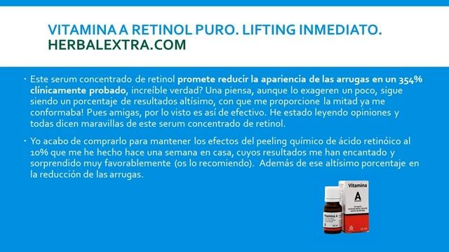 Vitamina A Retinol puro lifting imediato смотреть онлайн