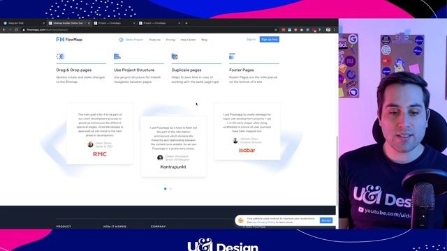 Ferramenta para montar fluxos de navegação, personas, jornadas do usuário e sitemap: FlowMapp смотреть онлайн