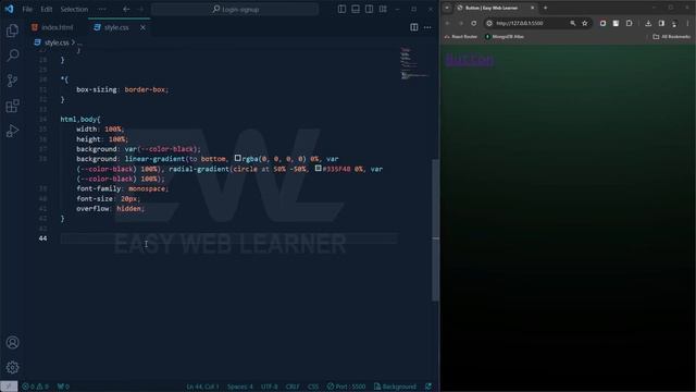 Create a neon button with a reflection using CSS | Easy Web Learner смотреть онлайн