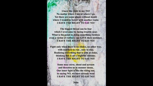 The Right To Say NO! By John/Being Independent/Decisive/Confident/Self Confidence/Self Confident смотреть онлайн