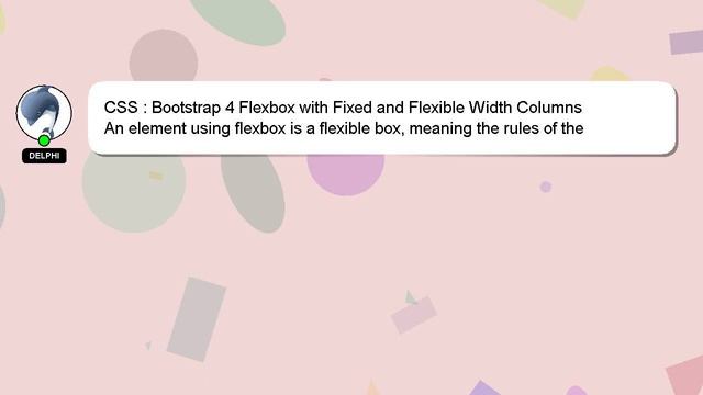 CSS : Bootstrap 4 Flexbox with Fixed and Flexible Width Columns смотреть онлайн