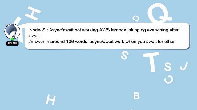 NodeJS : Async/await not working AWS lambda, skipping everything after await смотреть онлайн