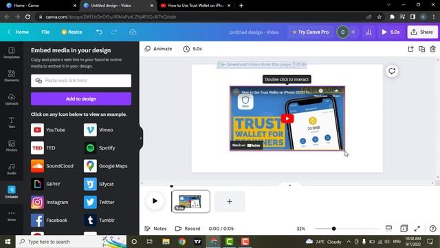 How to Insert / Embed YouTube Video In Canva (2022) смотреть онлайн