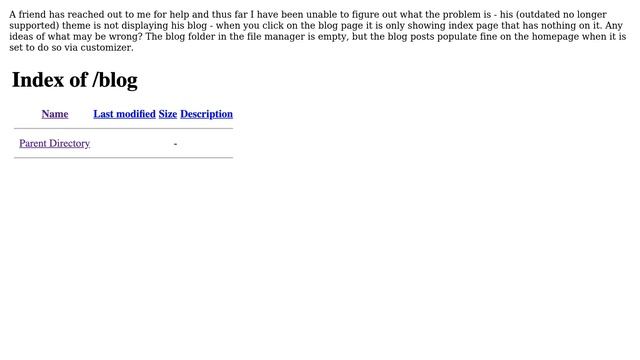 Wordpress: Blog page error 'Index of /blog' смотреть онлайн