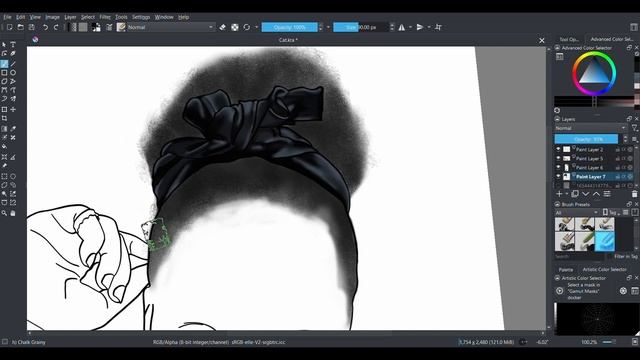 Afro Hair Drawing Tutorial in Krita Using Just Three Brushes! смотреть онлайн
