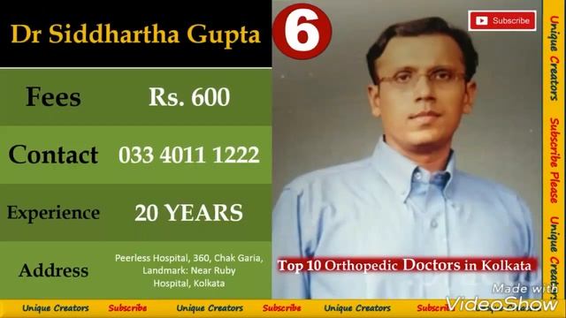 Top 10 Best Orthopedist in Kolkata | Best Orthopedic Doctors in kolkata| Unique Creators | смотреть онлайн