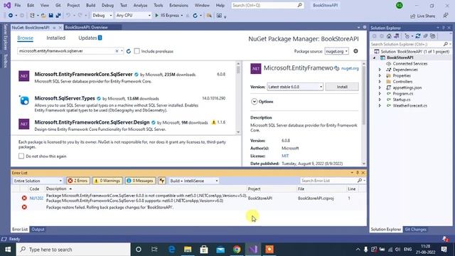 #80: Issue Fixed : - Package Microsoft.EntityFramework.Core 6.0.8 is not compatible with netcore 5 смотреть онлайн