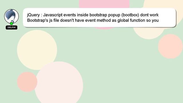 jQuery : Javascript events inside bootstrap popup (bootbox) dont work смотреть онлайн