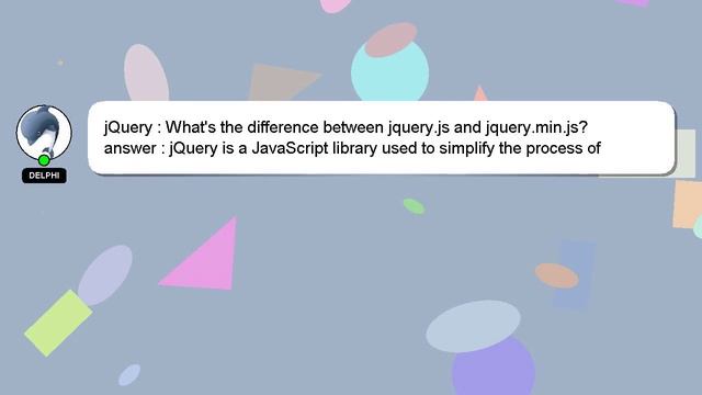 jQuery : What's the difference between jquery.js and jquery.min.js? смотреть онлайн