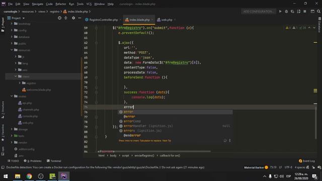 01 - login y registro personalizado en laravel 7 con ajax y validaciones request - PARTE 1 смотреть онлайн