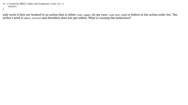 Wordpress: Hook into admin_notices after sending mail смотреть онлайн