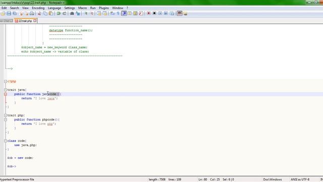 91.22. How to create trait in PHP object oriented programming смотреть онлайн