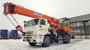 Обзор автомобильного крана КЛИНЦЫ КС-35719-8А на шасси КАМАЗ-53605 (4х2).