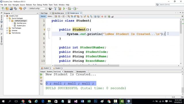 #113 Initialize Value With Constructor Method in class when new Object netbeans In JAVA تعلم الجافا смотреть онлайн