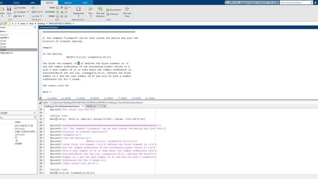 CREATING A TWO DIMENSIONAL ARRAY IN MATLAB R2020A смотреть онлайн