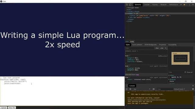 A Lua interpreter in Electron that I made смотреть онлайн