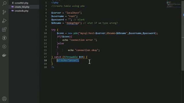 how to create table using Pdo in php | php:part-2 | php tutorial | learn php| смотреть онлайн