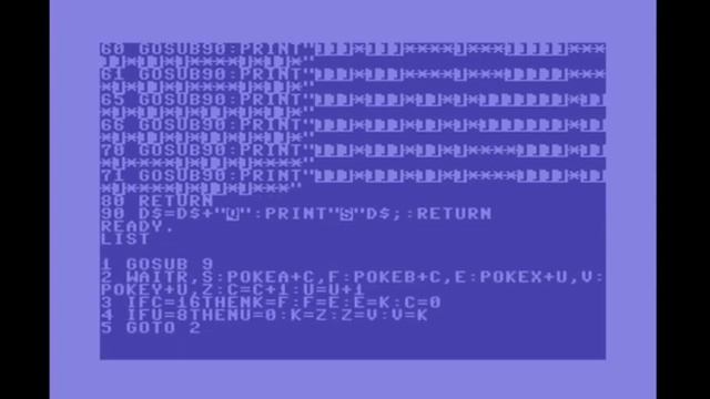 Commodore 64 Scrolling With BASIC: The Road