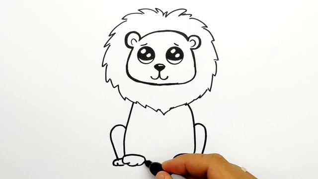 Как нарисовать Милого Львенка. Просто рисуем Львенка - рисунки для срисовки. How to draw a lion #61 смотреть онлайн