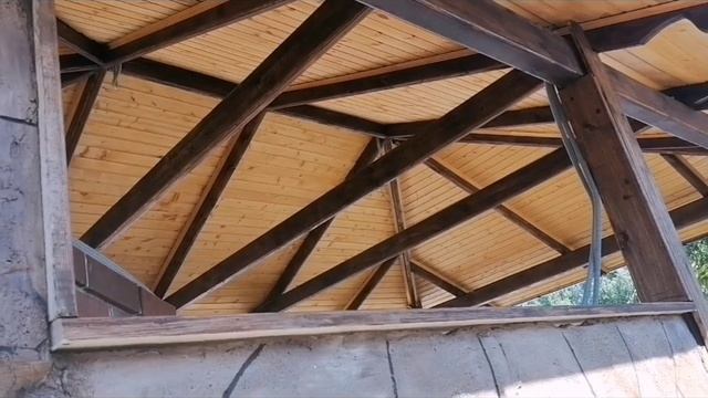 Как мы строили беседку , часть2