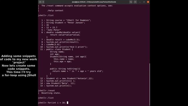 JShell Lesson 4 open, save, list and reset commands in #jshell #java #programming #programação смотреть онлайн