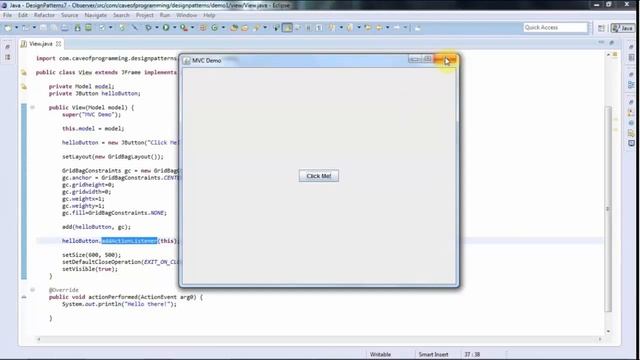 07 Observer Pattern An Example Involving Buttons java design patterns tutorial2016 смотреть онлайн