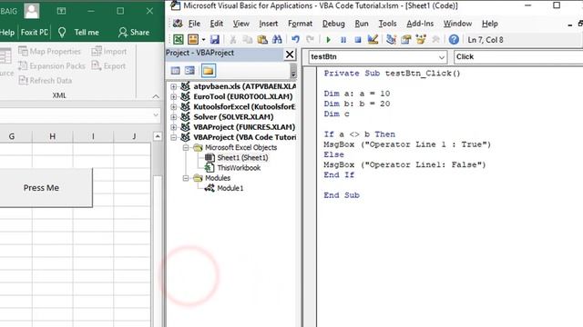 Operators In Excel VBA Programming  In Excel In Urdu | VBA Excel 06/16