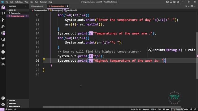 How to Store Temperature in an array || Java Array Tutorial || Video 05 || @PurpleCode404 #java смотреть онлайн