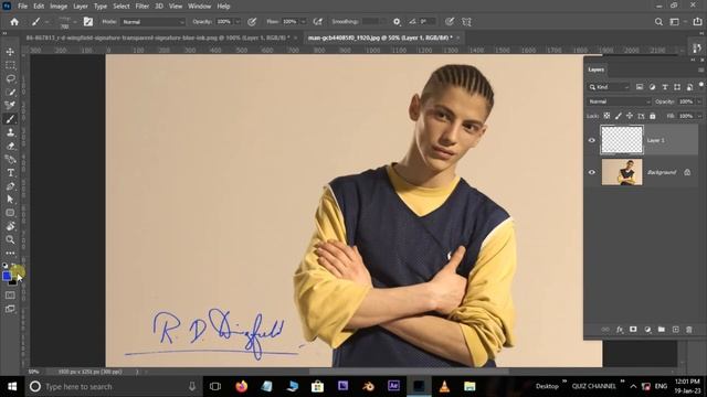 Transparent BLUE Signature | SIGNATURE TRANSPARENT in Photoshop | 1 Minute Photoshop Tutorial смотреть онлайн