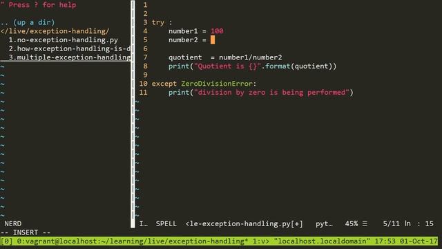 Part 5 - Multiple exception handling in Python смотреть онлайн