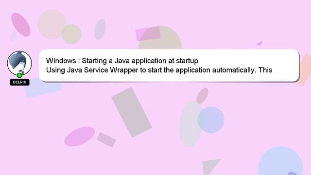 Windows : Starting a Java application at startup смотреть онлайн