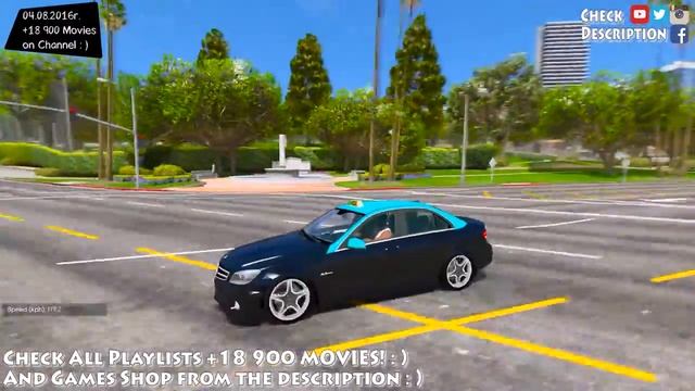 Mercedes Benz C63 AMG Portuguese Taxi - GTA V MOD | 2.7K / 1440p ! _REVIEW