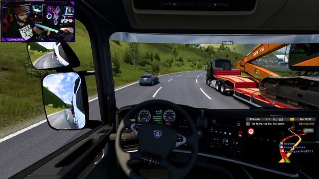 VIDA REAL #4 - A SCANIA NÂO AGUENTOU A PRESSÃO NA SERRA "Volante Logitech G27" EURO TRUCK 2 ONLINE" смотреть онлайн